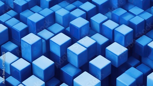 Abstract Blue cubes background