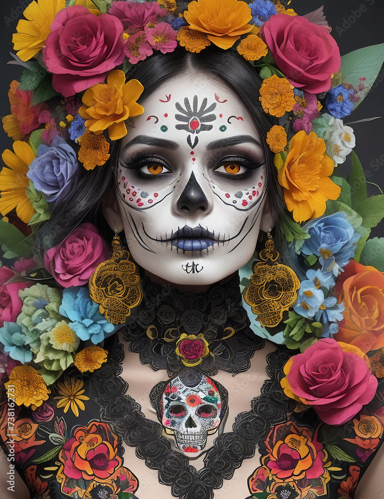 Woman dressed for Day of the Dead Woman dressed for Day of the Dead