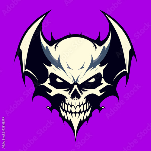bat head skull tattoo design