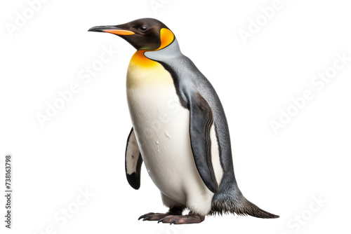 Penguin Standing. A penguin confidently stands in the foreground against a pure Transparent background.