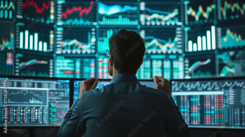Financial expert analysing stock market trends Financial expert analysing stock market trends