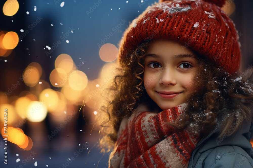 Family day in winter fair land magic lights happy time holidays Generative AI composition Family day in winter fair land magic lights happy time holidays Generative AI composition