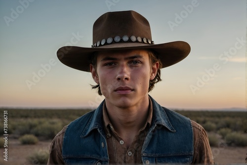 A young man looking like a cowboy © Meeza