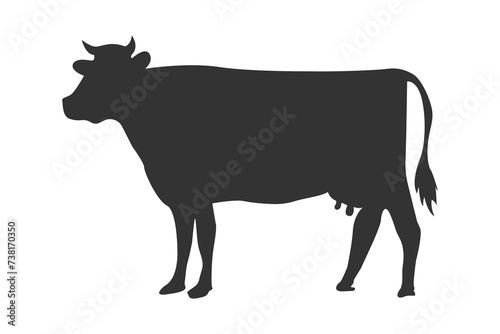Cow silhouette isolated on white background. vector illustration