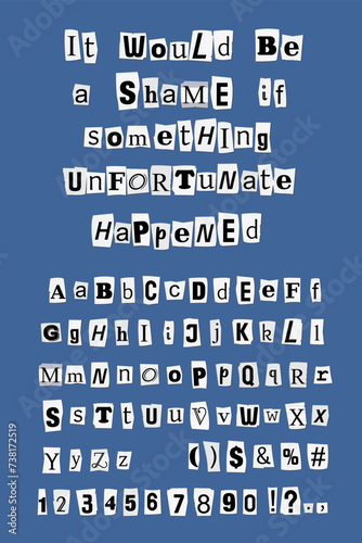 Ransom and blackmail paper letters