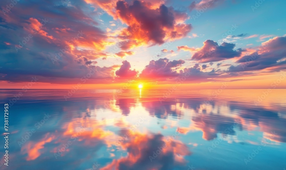 Colorful sunset reflecting on a tropical beach. Trandy!