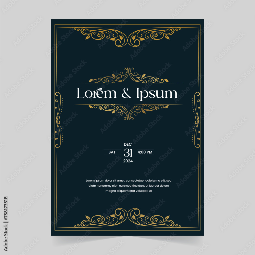 Print Ready Wedding Invitation Card Vector Templates Print Ready Wedding Invitation Card Vector Templates
