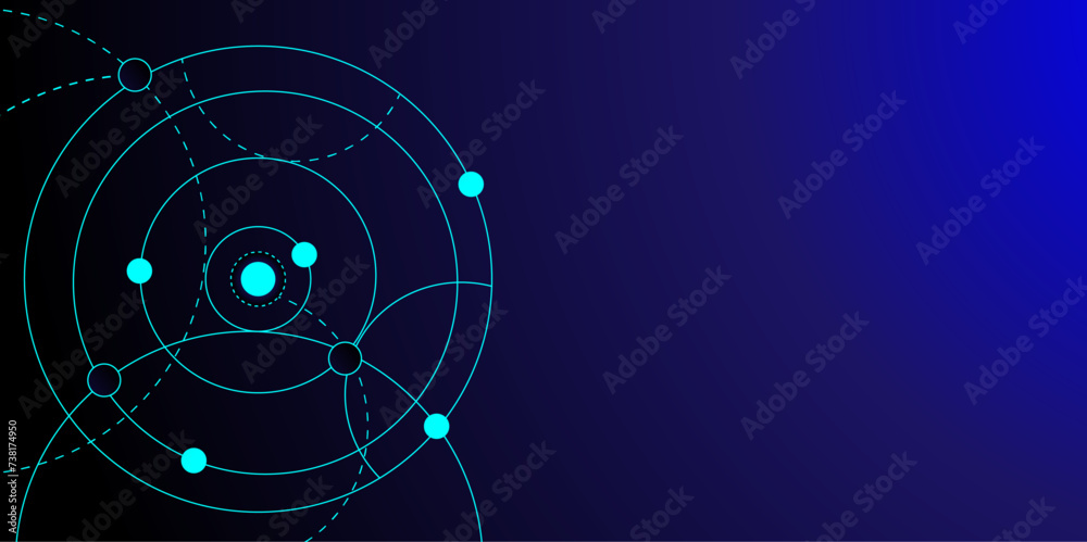 Geometric Circuit connect lines and dots, Network technology and Connection social network concept background.