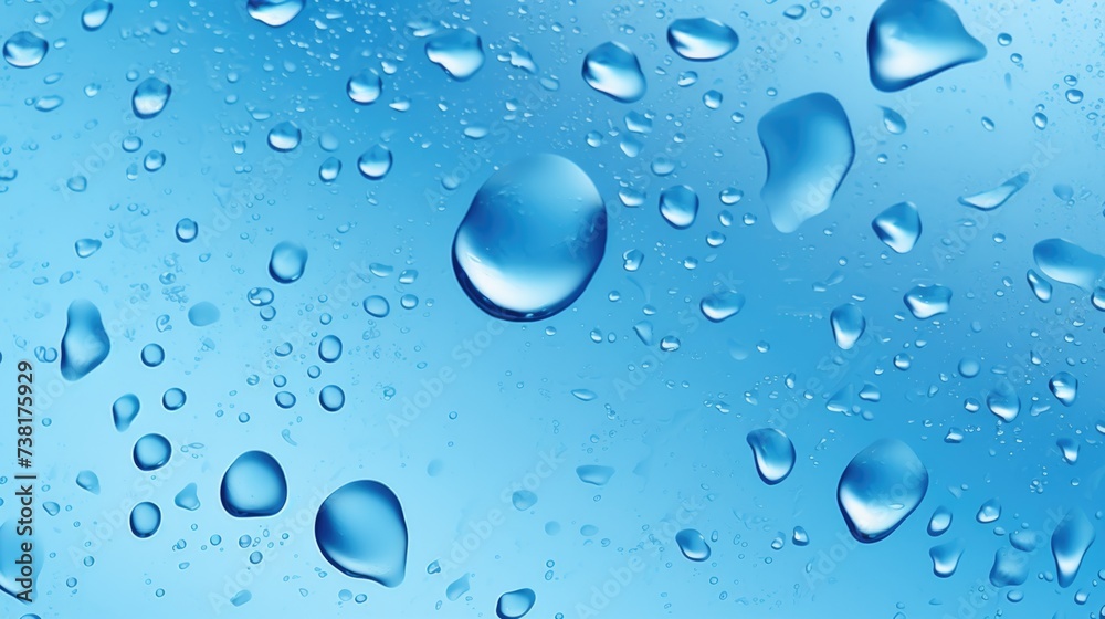 The background of raindrops is in Arctic Blue color