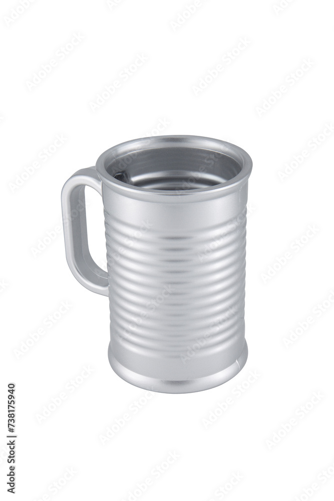 Tin can Mug isolated on white background Tin can Mug isolated on white background
