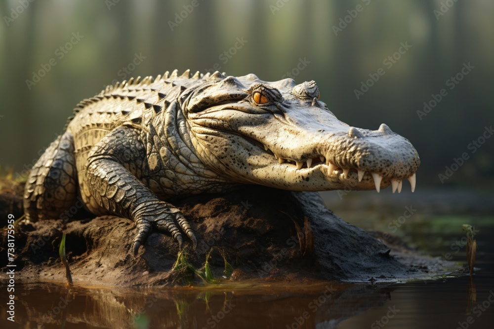 Obraz premium crocodile in the water