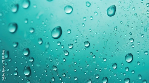 The background of raindrops is in Aqua color.
