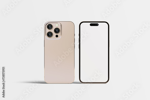 White screen of smartphone new concept 3d illustration