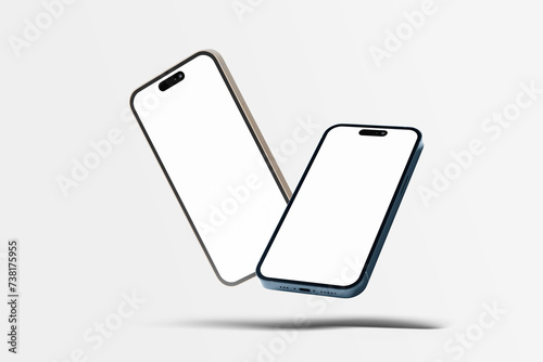 White screen of smartphone new concept 3d illustration