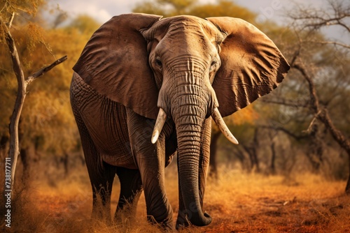 Closeup of a big elephant in the jungle © Tarun