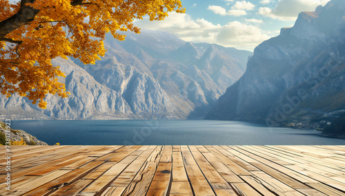 A serene lakeside view in autumn, where the tranquility of natures landscape invites reflection and peace