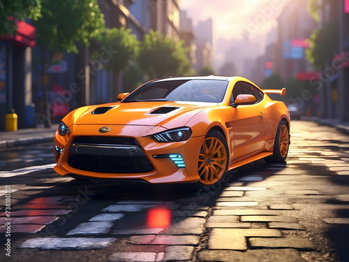 Street Racing AAA Video Game Play with Data Table Design for Console or Web 3.0 to Win Crypto Tokens for Gaming and Future Crypto Projects as Wide Banner User Interface Design.