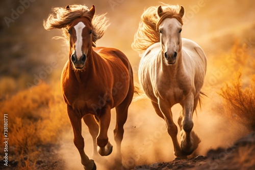 A group of horses running