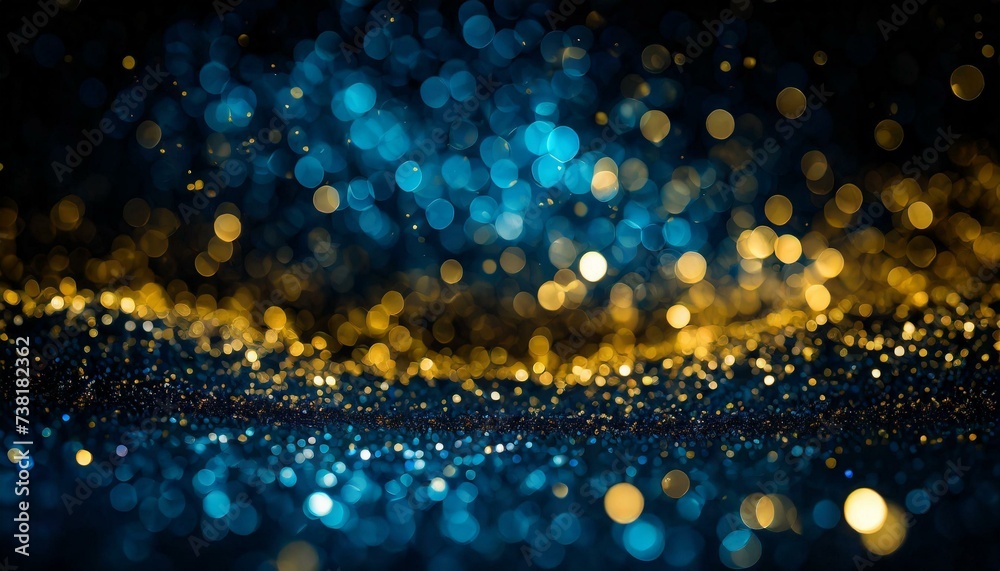 Glitter Blue and Golden Bokeh Background Glitter Blue and Golden Bokeh Background