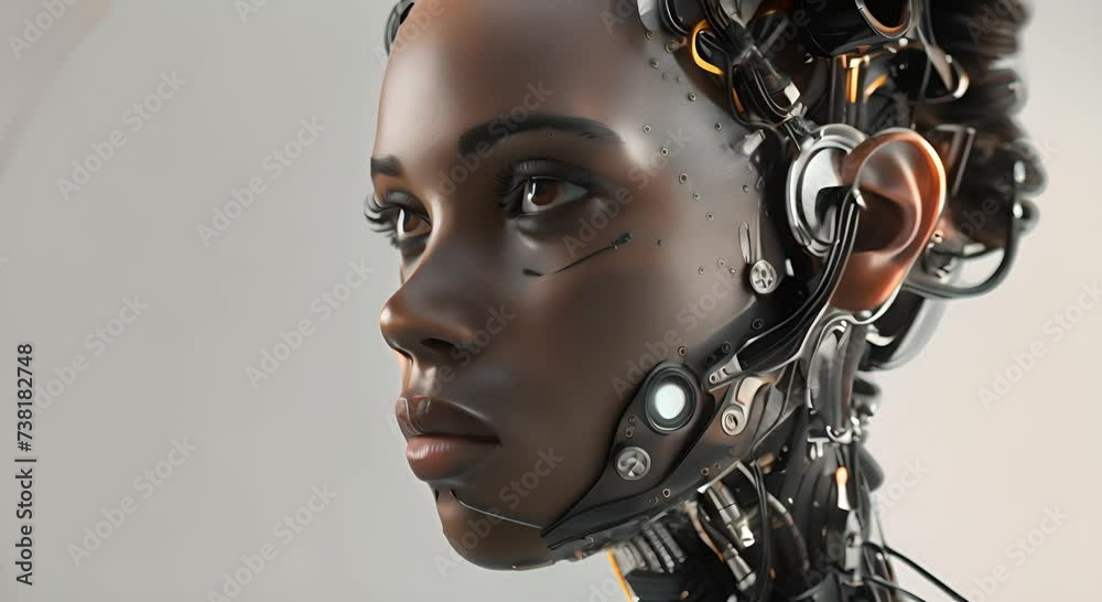 Futuristic Cyborg Black Woman Artificial Intelligence Cybernetic Enhancement Futuristic Cyborg Black Woman Artificial Intelligence Cybernetic Enhancement