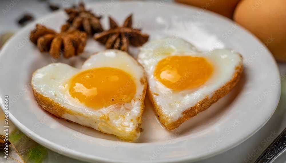 Heart-Shaped Eggs. Valentines day concept.
Heart-Shaped Eggs. Valentines day concept.