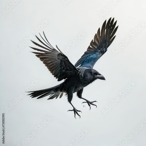 raven on a white background