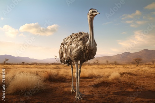 Closeup of an ostrich