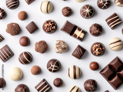 An assortment of various chocolates