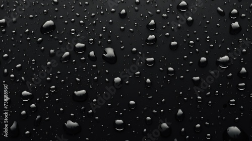 The background of raindrops is in Black color.