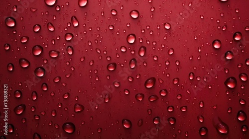 The background of raindrops is in Crimson color