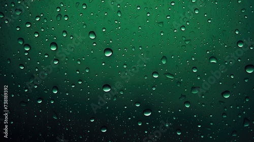 The background of raindrops is in Dark Green color.