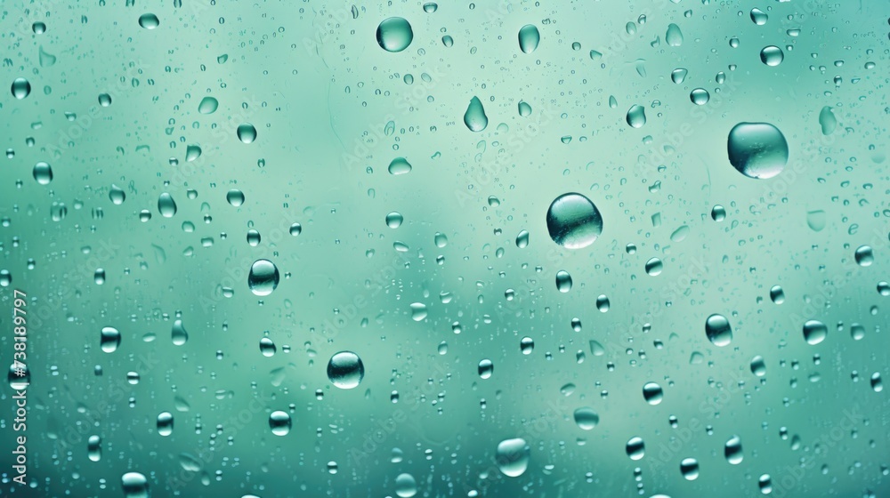 The background of raindrops is in Mint color.