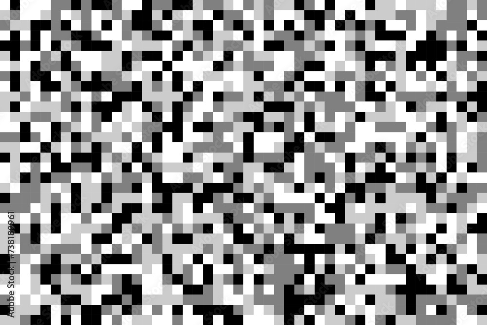 Pixel digital background. Dotted pattern mosaic vector with simple square particles. Black white abstract geometric grid. Graphics art. IT technology Pixel digital background. Dotted pattern mosaic vector with simple square particles. Black white abstract geometric grid. Graphics art. IT technology