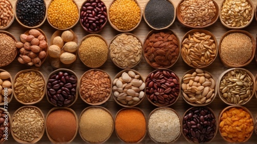 An overhead shot of background texture composed of a variety of grains