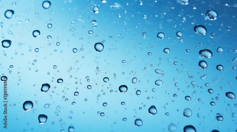 The background of raindrops is in Sky Blue color.