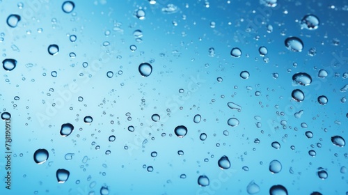 The background of raindrops is in Sky Blue color.