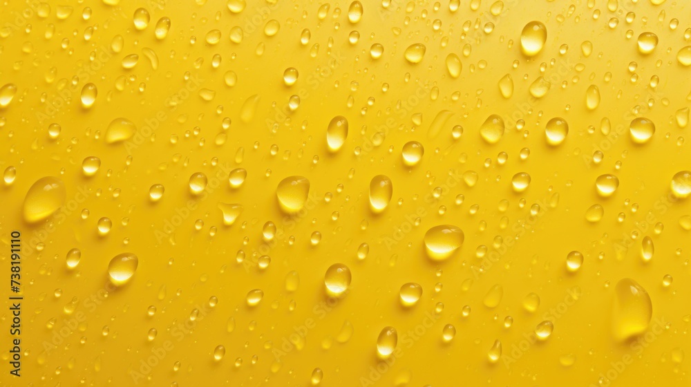 The background of raindrops is in Yellow color.