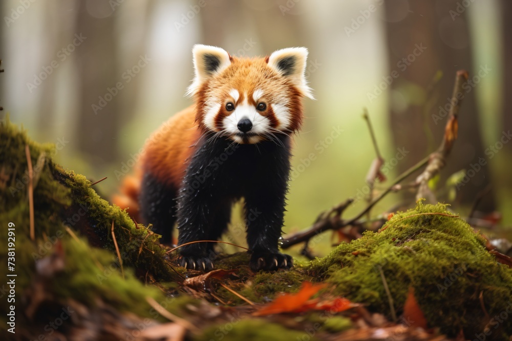 Fototapeta premium red panda in a forest