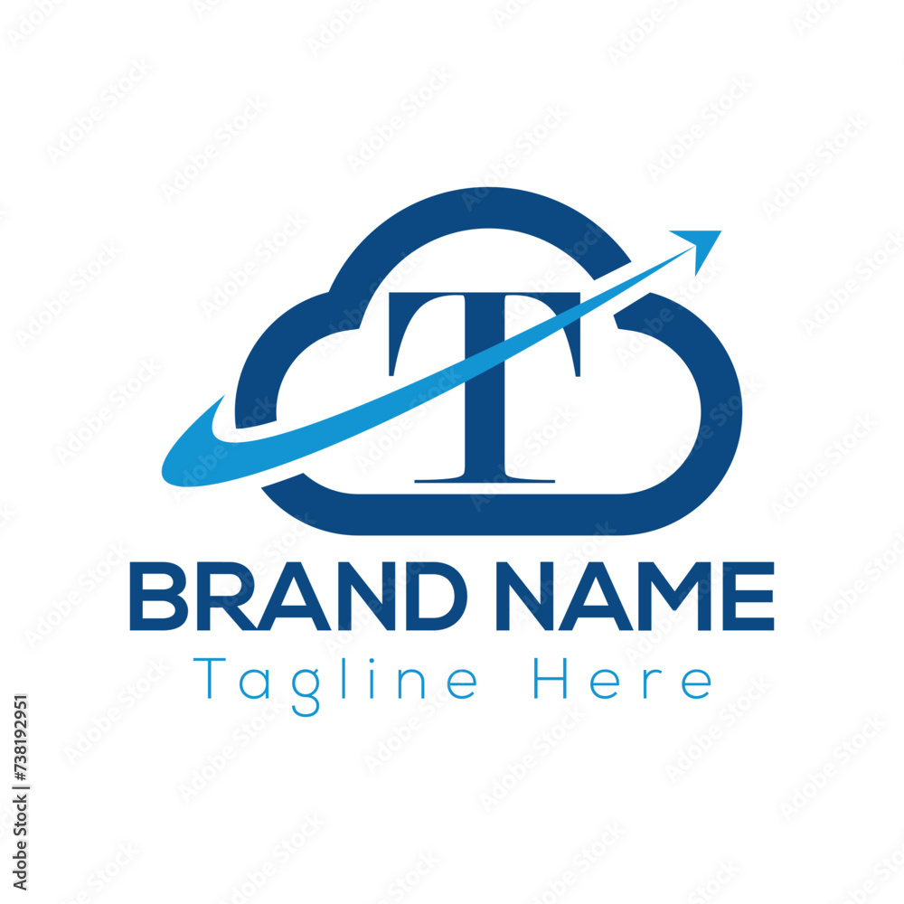 Abstract T letter modern initial lettermarks logo design	