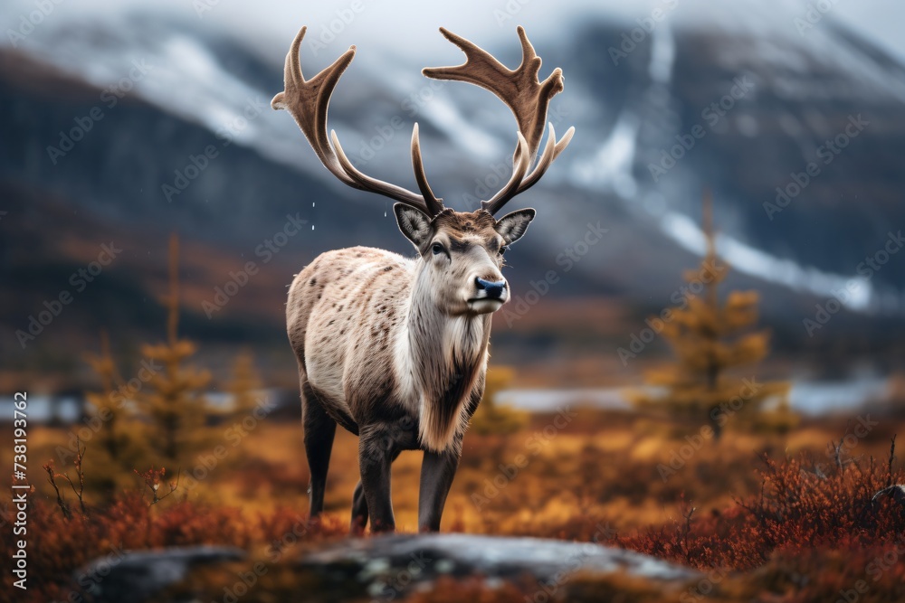 Closeup of a reindeer in a forest Closeup of a reindeer in a forest
