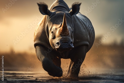Closeup of a rhinoceros in a wildlife safari © Tarun