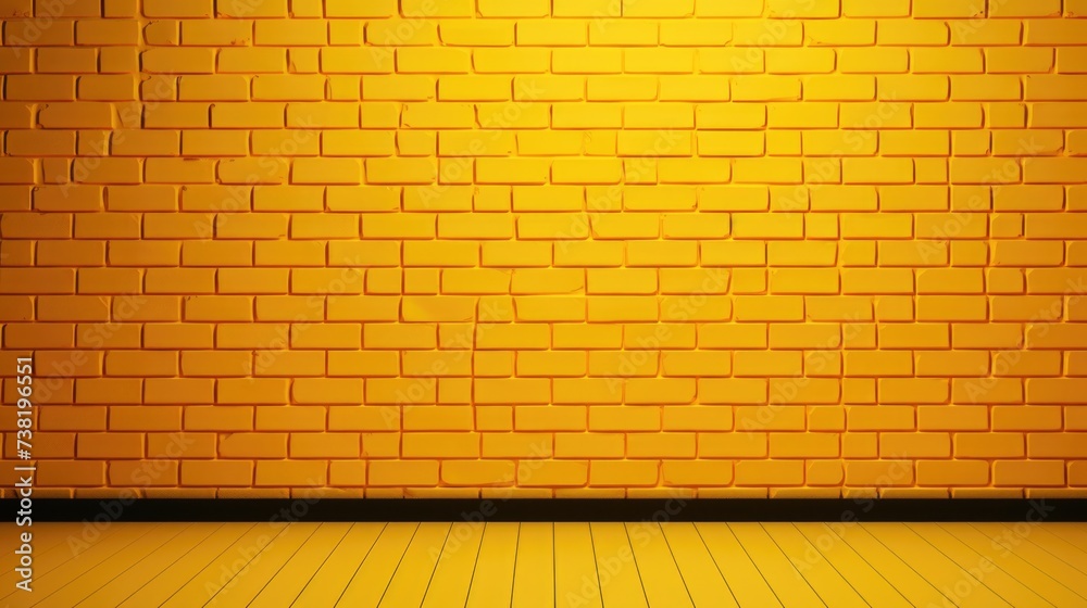 Fototapeta premium The background of the brick wall is in Mustard color.