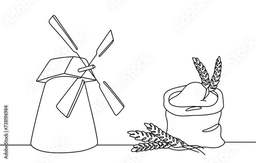 Flour. Mill. Spikelet. Cereals