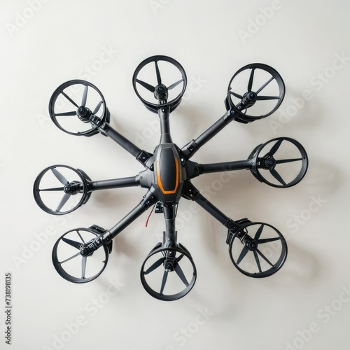 drone in flight on white background