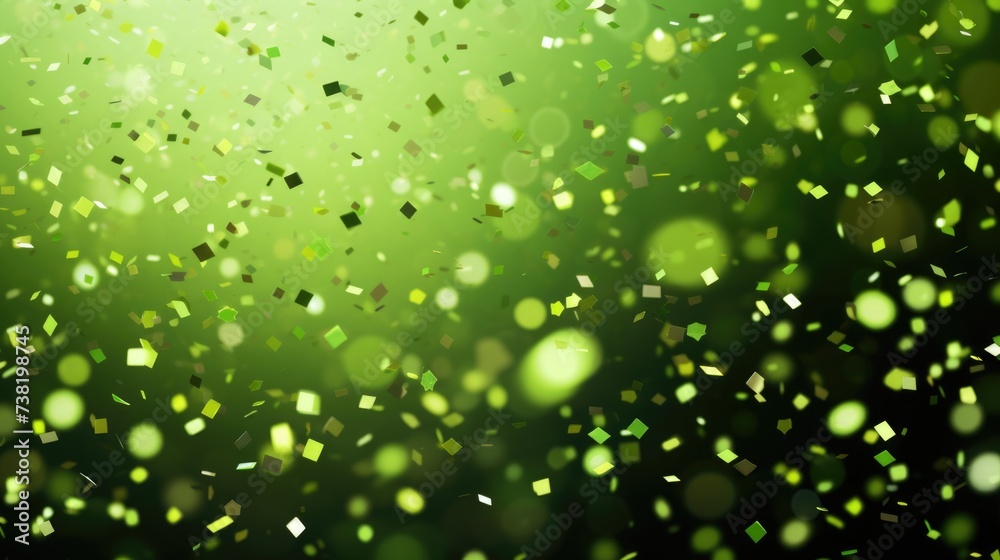  The background of the confetti scattering is in Lime Green color