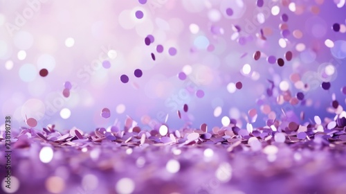 The background of the confetti scattering is in Lilac color