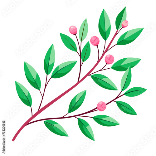 Branch with flower  vector design isolated