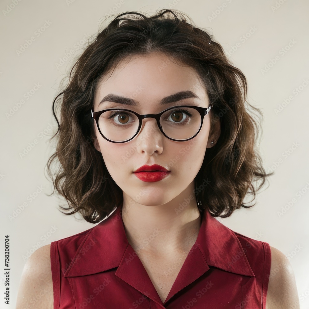 portrait of a woman with glasses