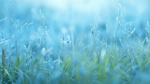 The background of the grass is in Arctic Blue color
