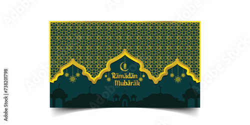 vector arabic ramadan kareem fasting season beautiful glowing card design